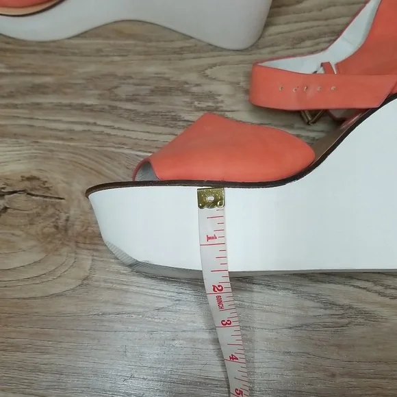 Topshop Womens Coral White Platform Wedge Heel Sandals - Picture 13 of 14